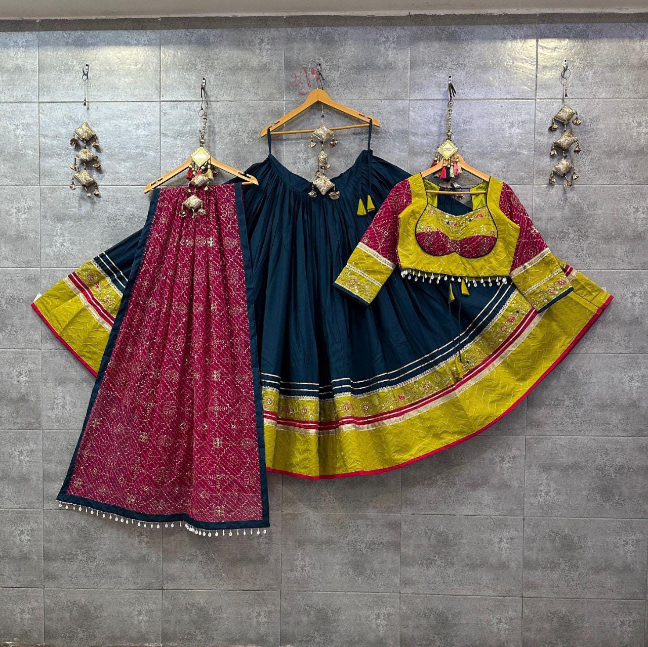 Designer Chaniya Choli for Navratri Patola Lehenga Festival outfit Gamthi Work Garba Night