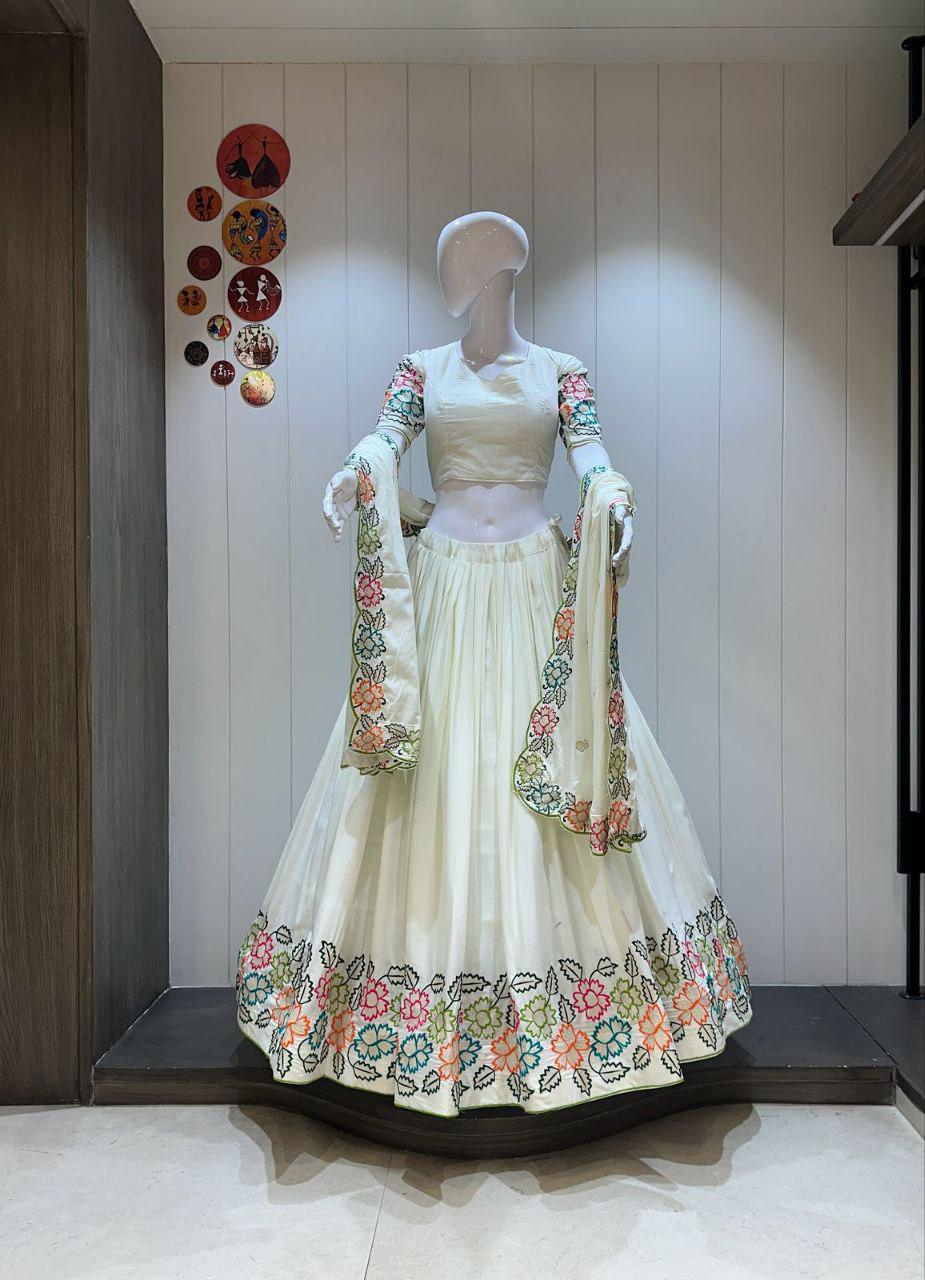 Designer Chaniya Choli for Navratri Patola Lehenga Festival outfit Gamthi Work Garba Night