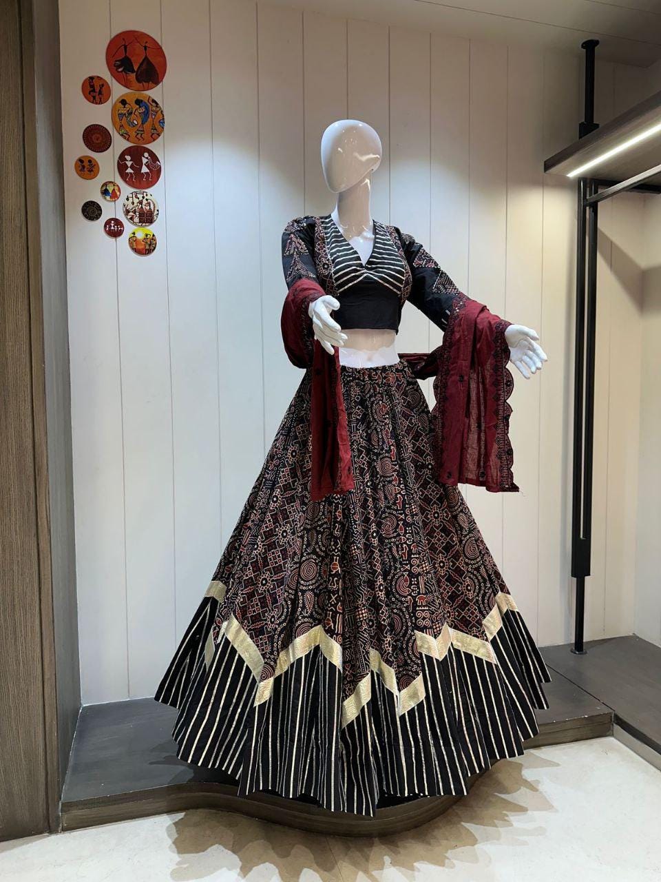 Designer Chaniya Choli for Navratri Patola Lehenga Festival outfit Gamthi Work Garba Night