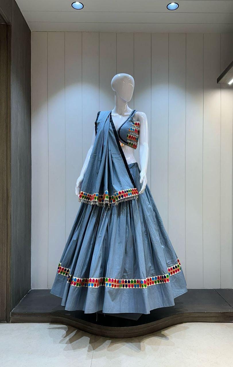 Designer Chaniya Choli for Navratri Patola Lehenga Festival outfit Gamthi Work Garba Night