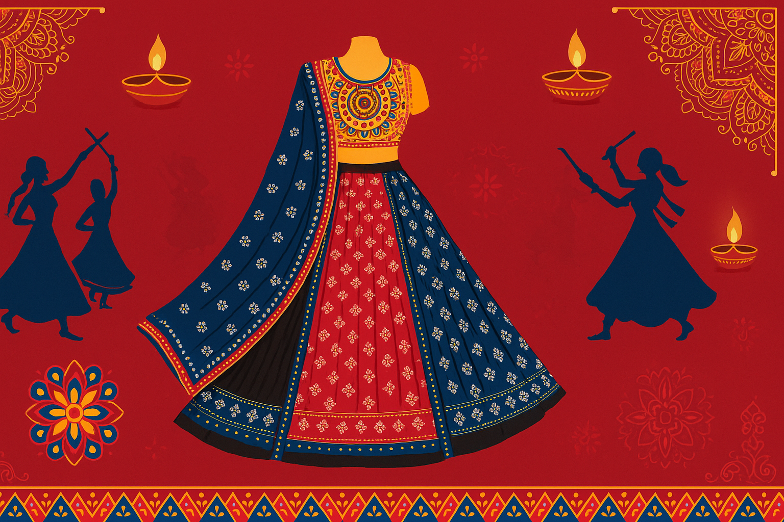 Clean Navratri Lehenga Banner