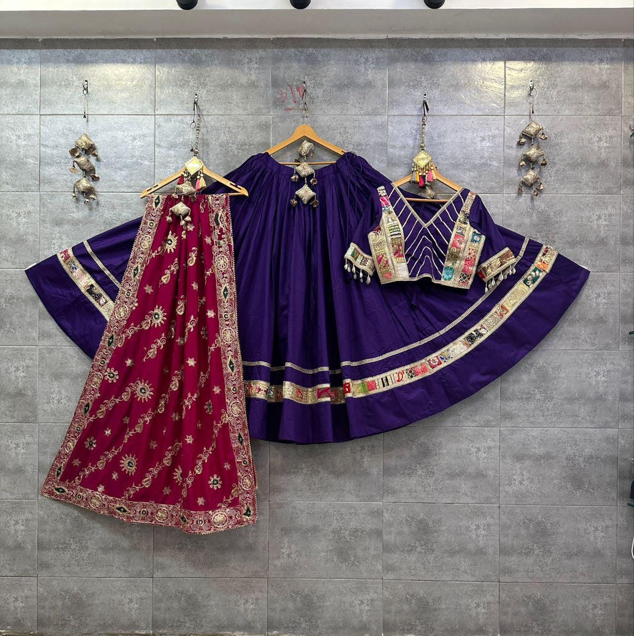 Designer Chaniya Choli for Navratri Patola Lehenga Festival outfit Gamthi Work Garba Night