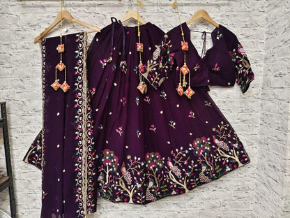 Geroget Chaniya With Multi Rainbow Sequance Work Lehenga Choli