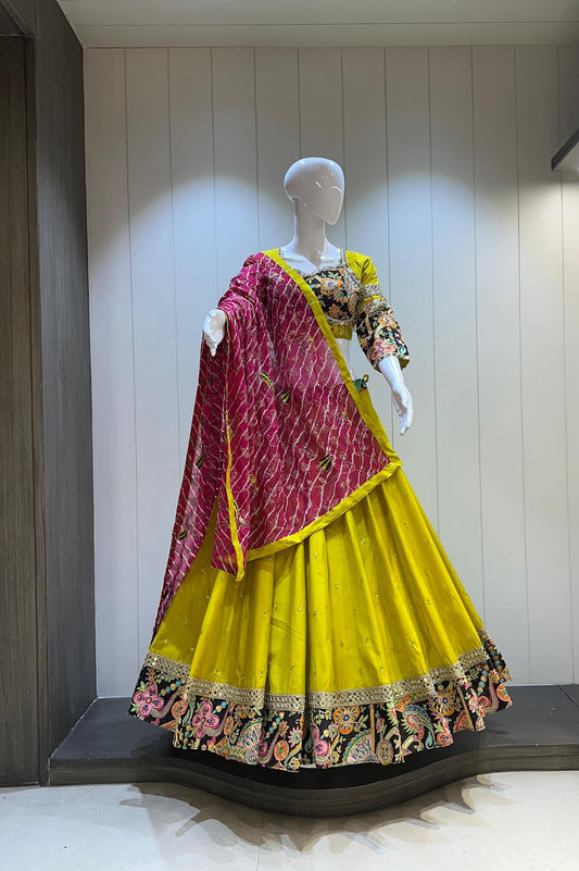Pure Roman Silk Chaniya Choli With Sequance Work Lehenga Choli