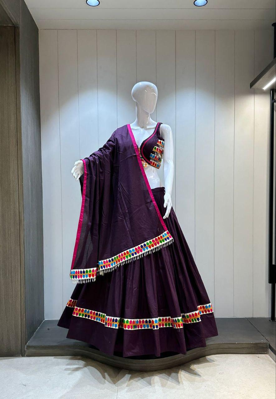 Designer Chaniya Choli for Navratri Patola Lehenga Festival outfit Gamthi Work Garba Night