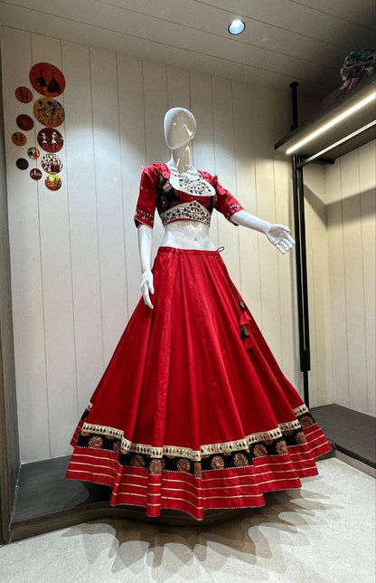 Designer Chaniya Choli for Navratri Patola Lehenga Festival outfit Gamthi Work Garba Night