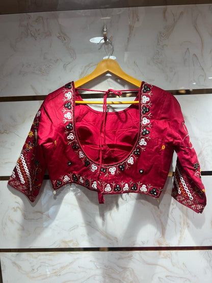 Double Mor With Pure Jam Sharti Cotton  With Patching Work Dupatta With Designer Blouse