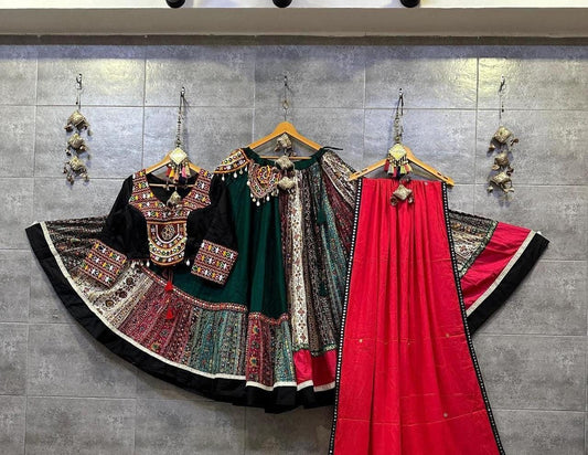 Designer Chaniya Choli for Navratri Patola Lehenga Festival outfit Gamthi Work Garba Night