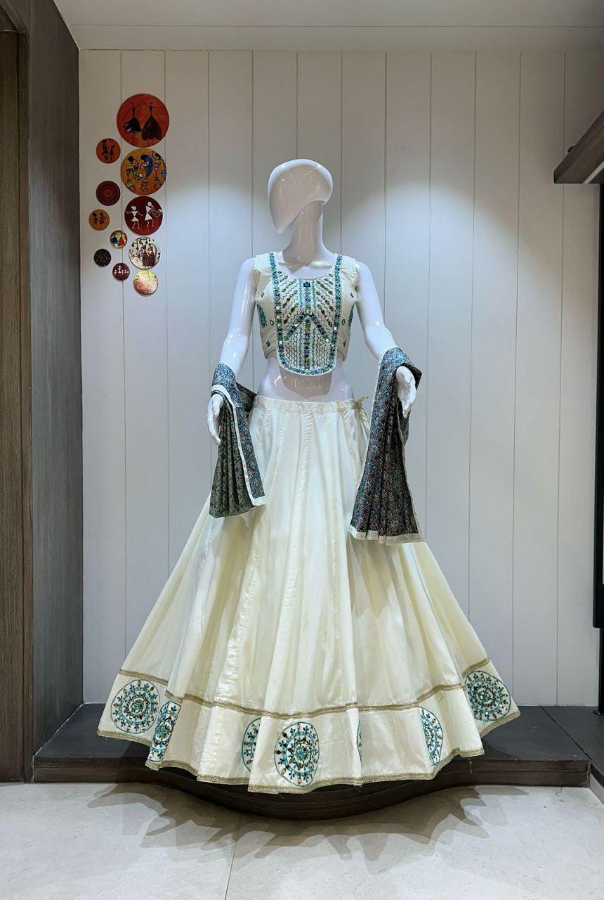 Designer Chaniya Choli for Navratri Patola Lehenga Festival outfit Gamthi Work Garba Night