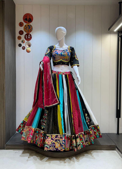 Designer Chaniya Choli for Navratri Patola Lehenga Festival outfit Gamthi Work Garba Night