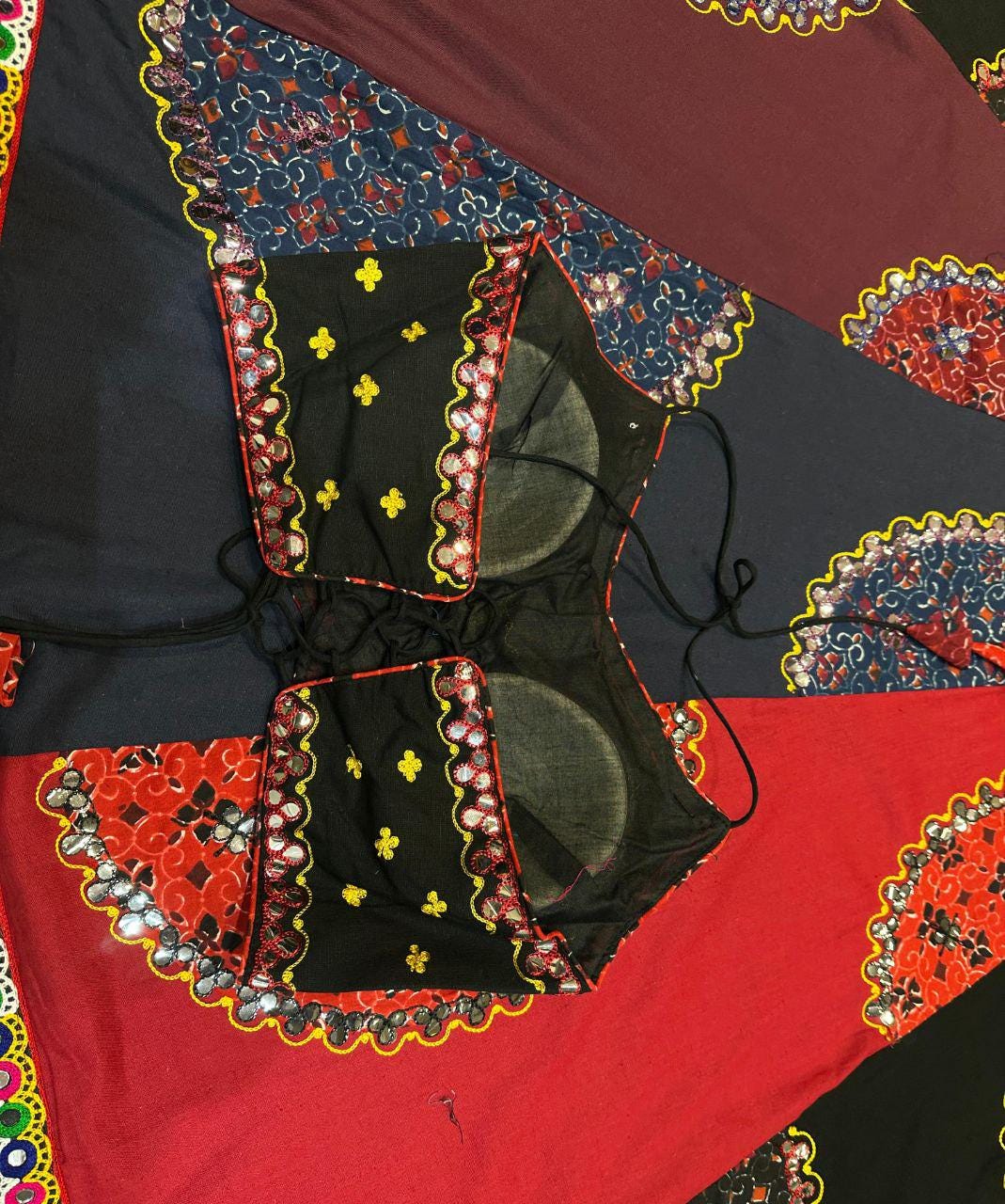 Khadi Cotton Kalo Pattern Chaniya Choli With Original Mirror Work