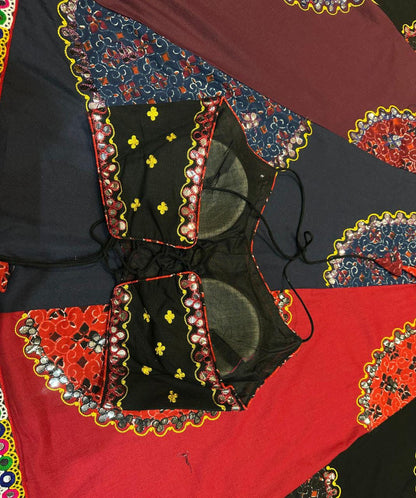 Khadi Cotton Kalo Pattern Chaniya Choli With Original Mirror Work