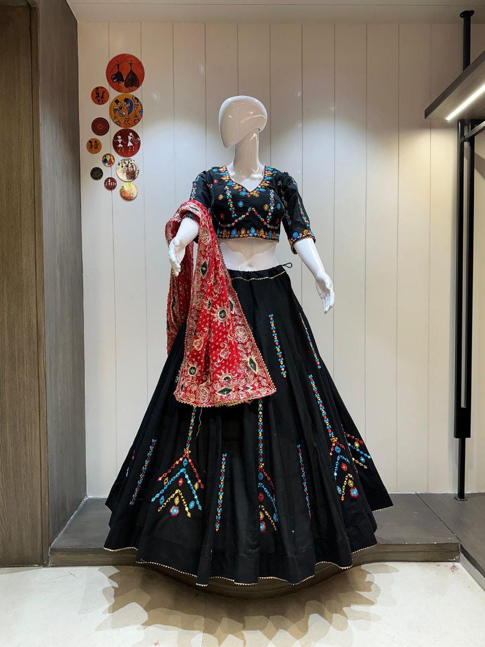 Lurex Khadi Cotton Umbrella With Patching Work Dupatta With Designer Blouse