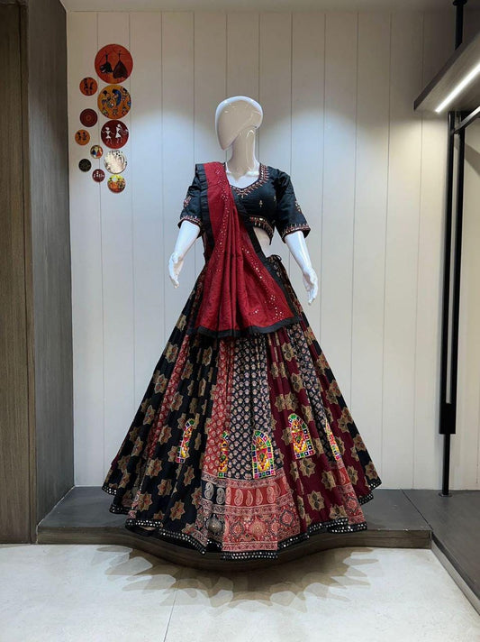 Designer Chaniya Choli for Navratri Patola Lehenga Festival outfit Gamthi Work Garba Night