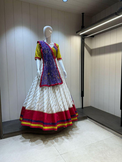Designer Chaniya Choli for Navratri Patola Lehenga Festival outfit Gamthi Work Garba Night