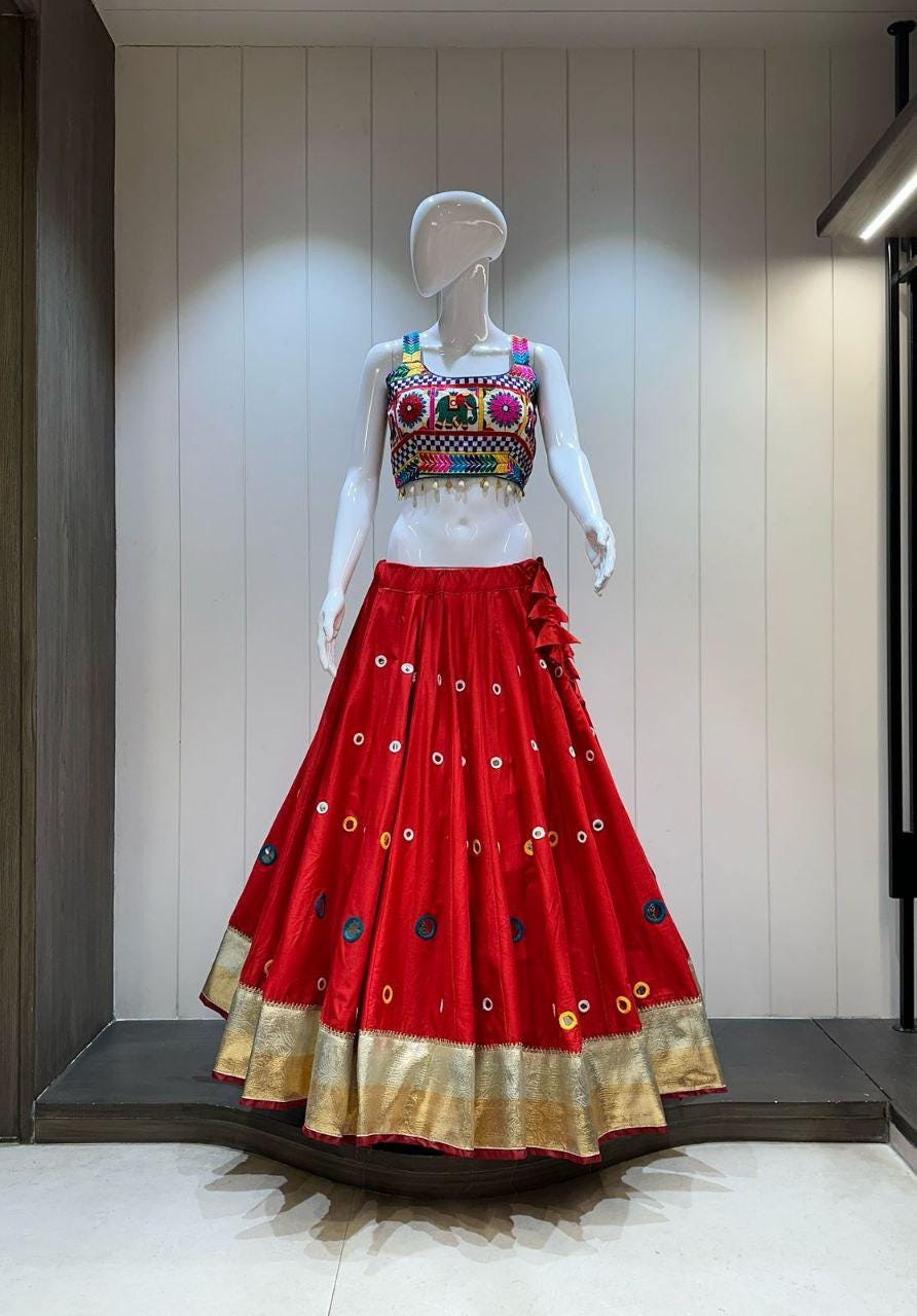 Designer Chaniya Choli for Navratri Patola Lehenga Festival outfit Gamthi Work Garba Night