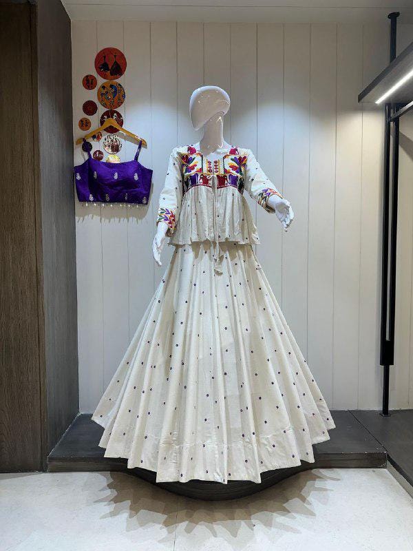 Pure Heavy Cotton Heavy Kutchhi Work In Kediya Designer Chaniya Choli