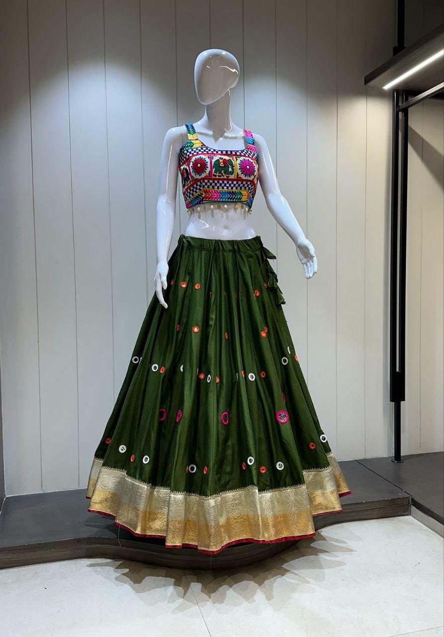 Designer Chaniya Choli for Navratri Patola Lehenga Festival outfit Gamthi Work Garba Night