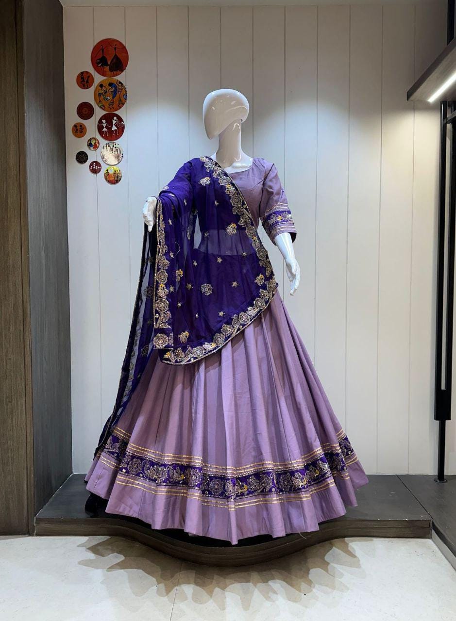 Designer Chaniya Choli for Navratri Patola Lehenga Festival outfit Gamthi Work Garba Night