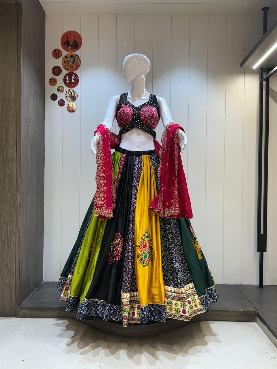Designer Chaniya Choli for Navratri Patola Lehenga Festival outfit Gamthi Work Garba Night