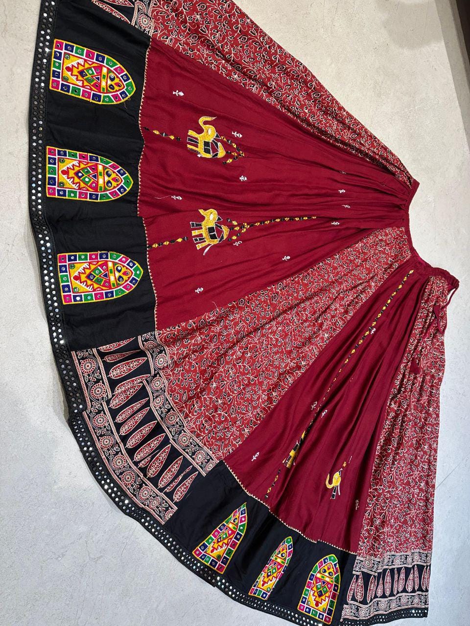 Pure Jaam cotton Choli For Navratri Patola Lehenga Festival Outfit Gamthi Work Garba Night