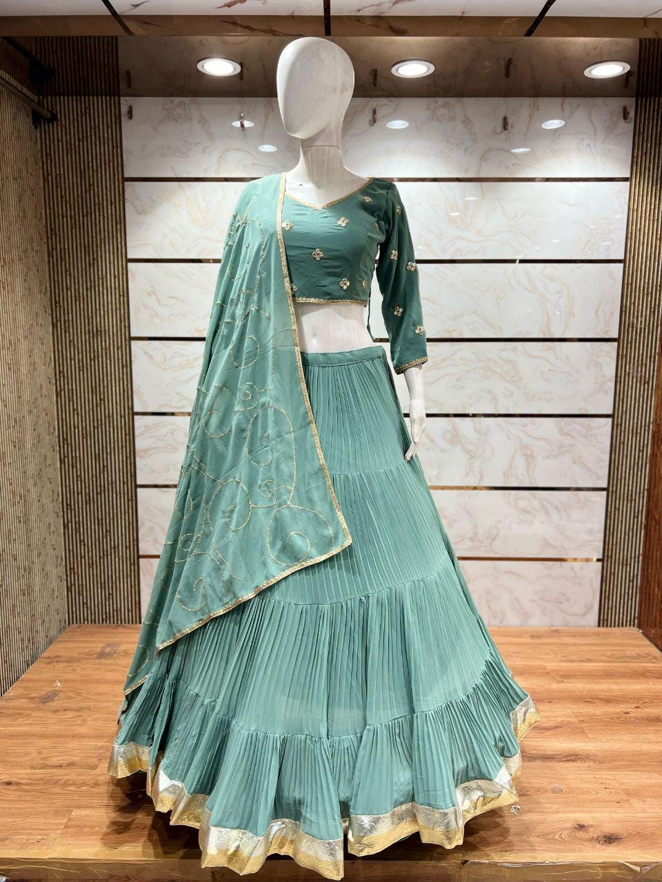 Pure Georgette Fabric Choli For Navratri Patola Lehenga Festival Outfit Gamthi Work Garba Night