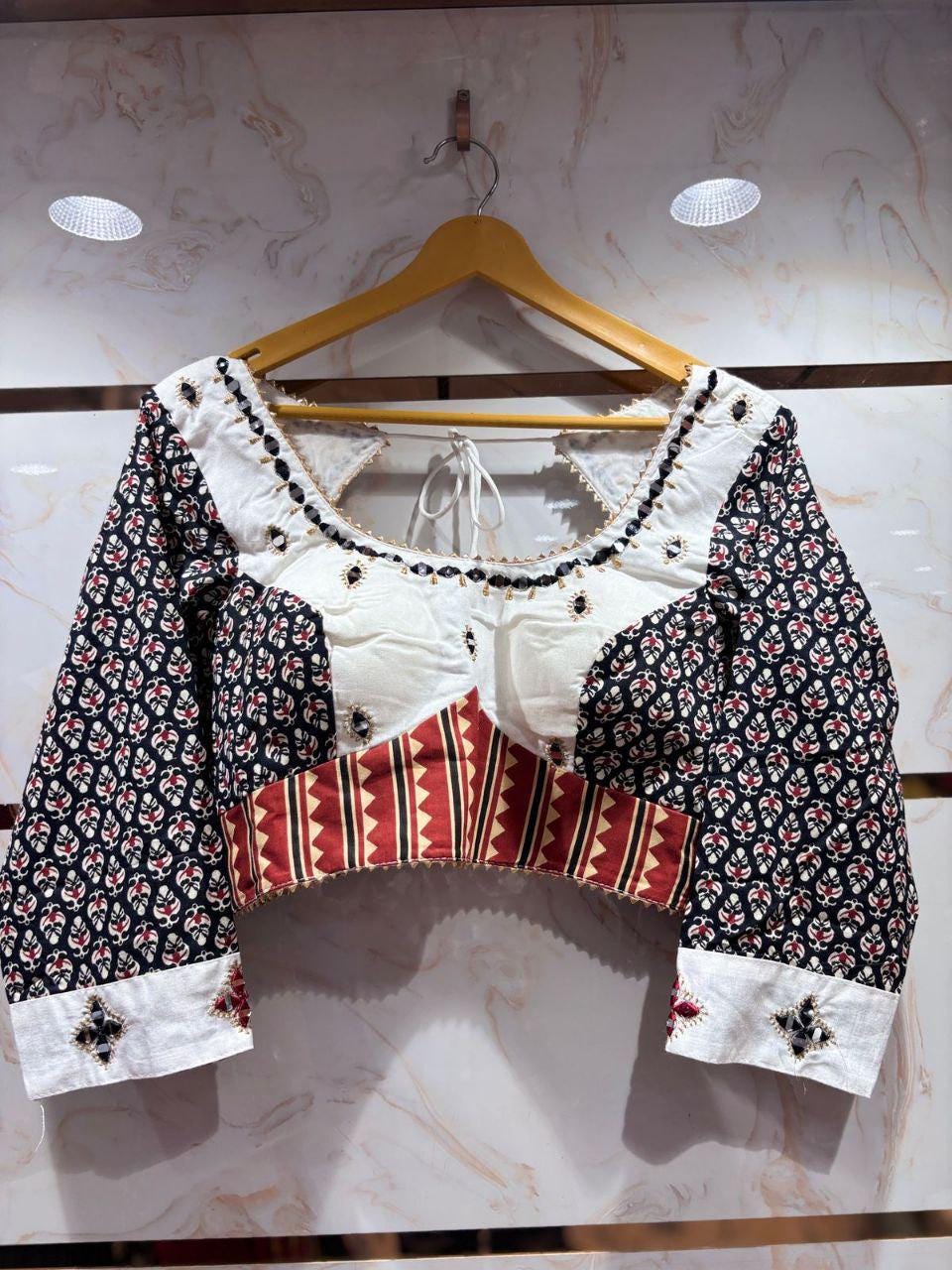 Kutchhi Box Work With Aari Work  With Patching Work Dupatta With Designer Blouse