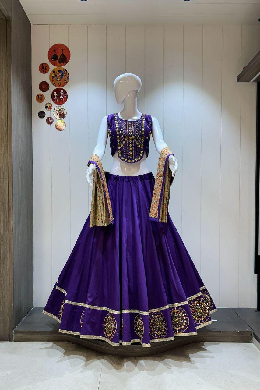 Designer Chaniya Choli for Navratri Patola Lehenga Festival outfit Gamthi Work Garba Night