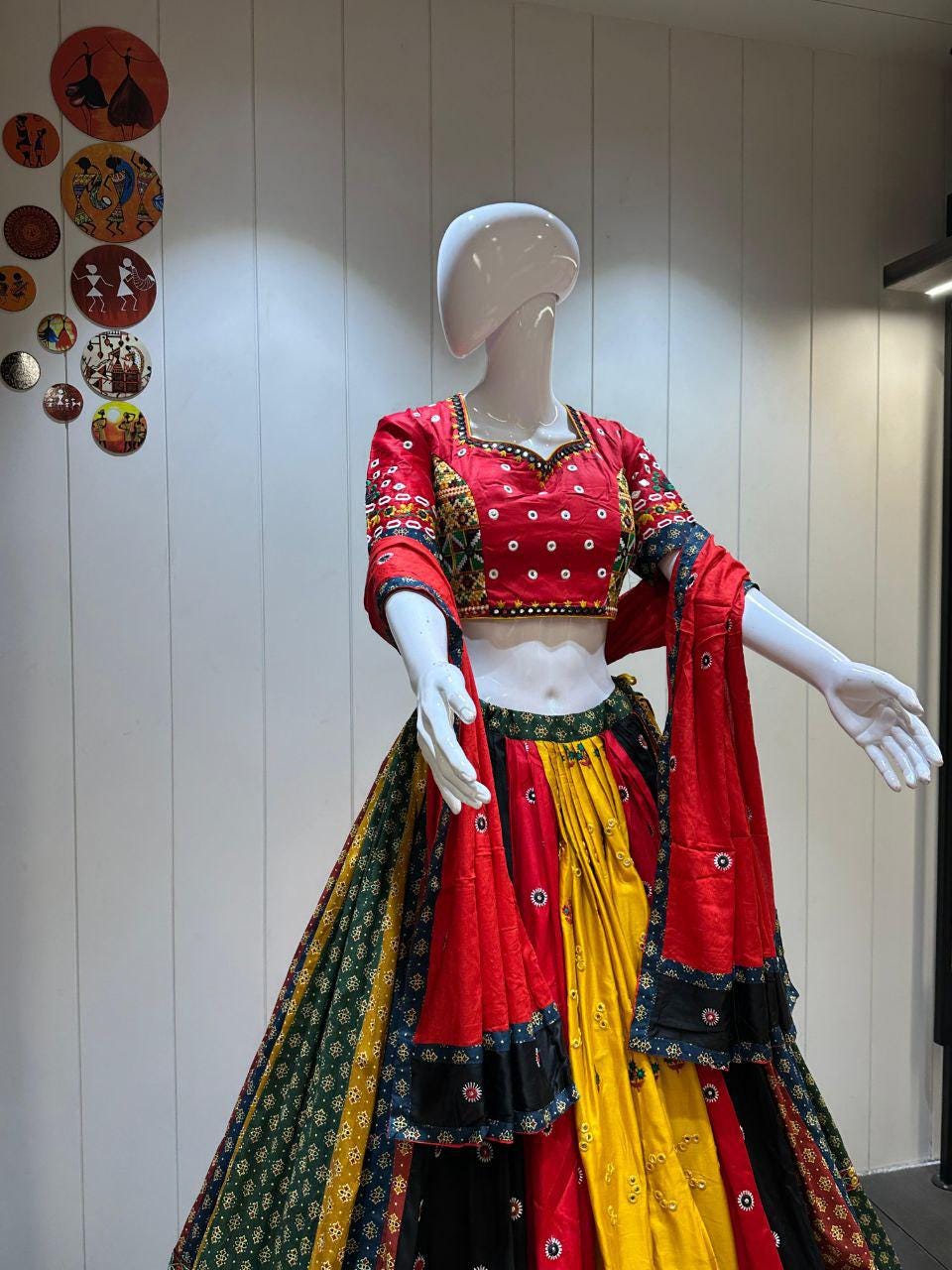Designer Chaniya Choli for Navratri Patola Lehenga Festival outfit Gamthi Work Garba Night