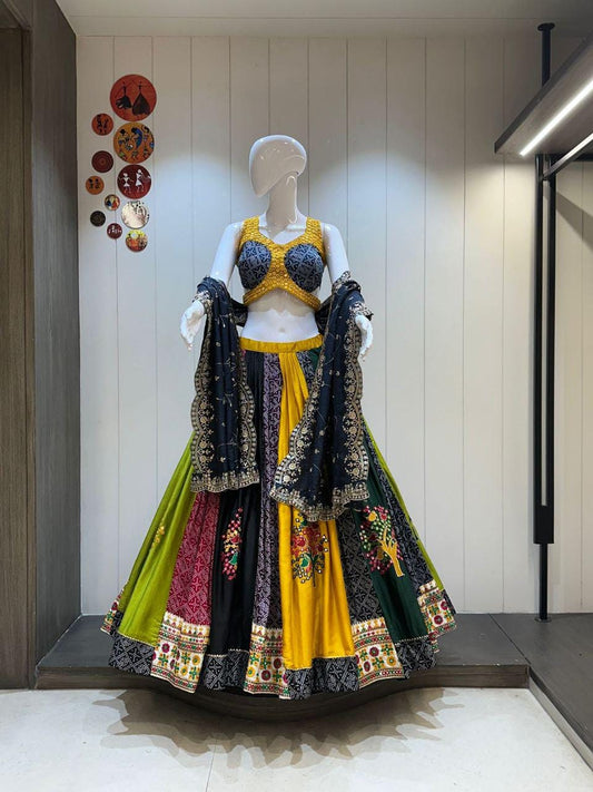 Pure Gaji Model Printed Chaniya Choli With Heavy Gamthi Work