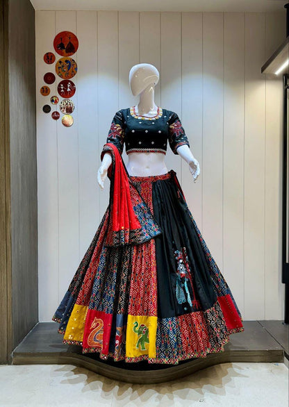 Designer Chaniya Choli for Navratri Patola Lehenga Festival outfit Gamthi Work Garba Night
