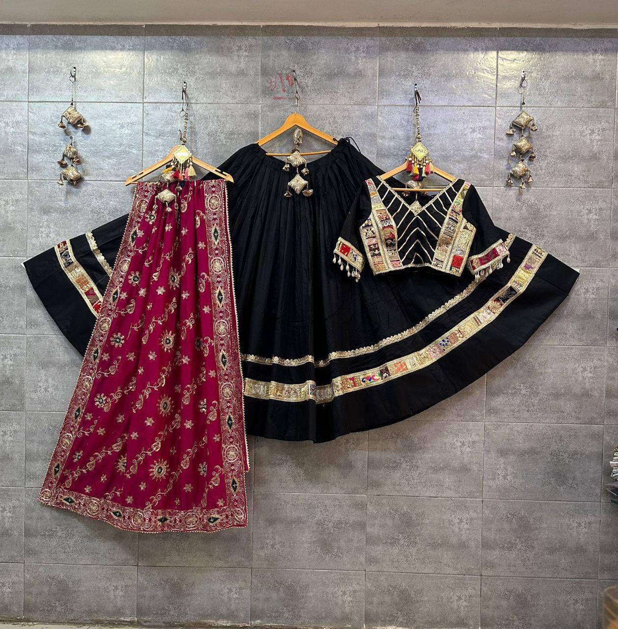 Designer Chaniya Choli for Navratri Patola Lehenga Festival outfit Gamthi Work Garba Night