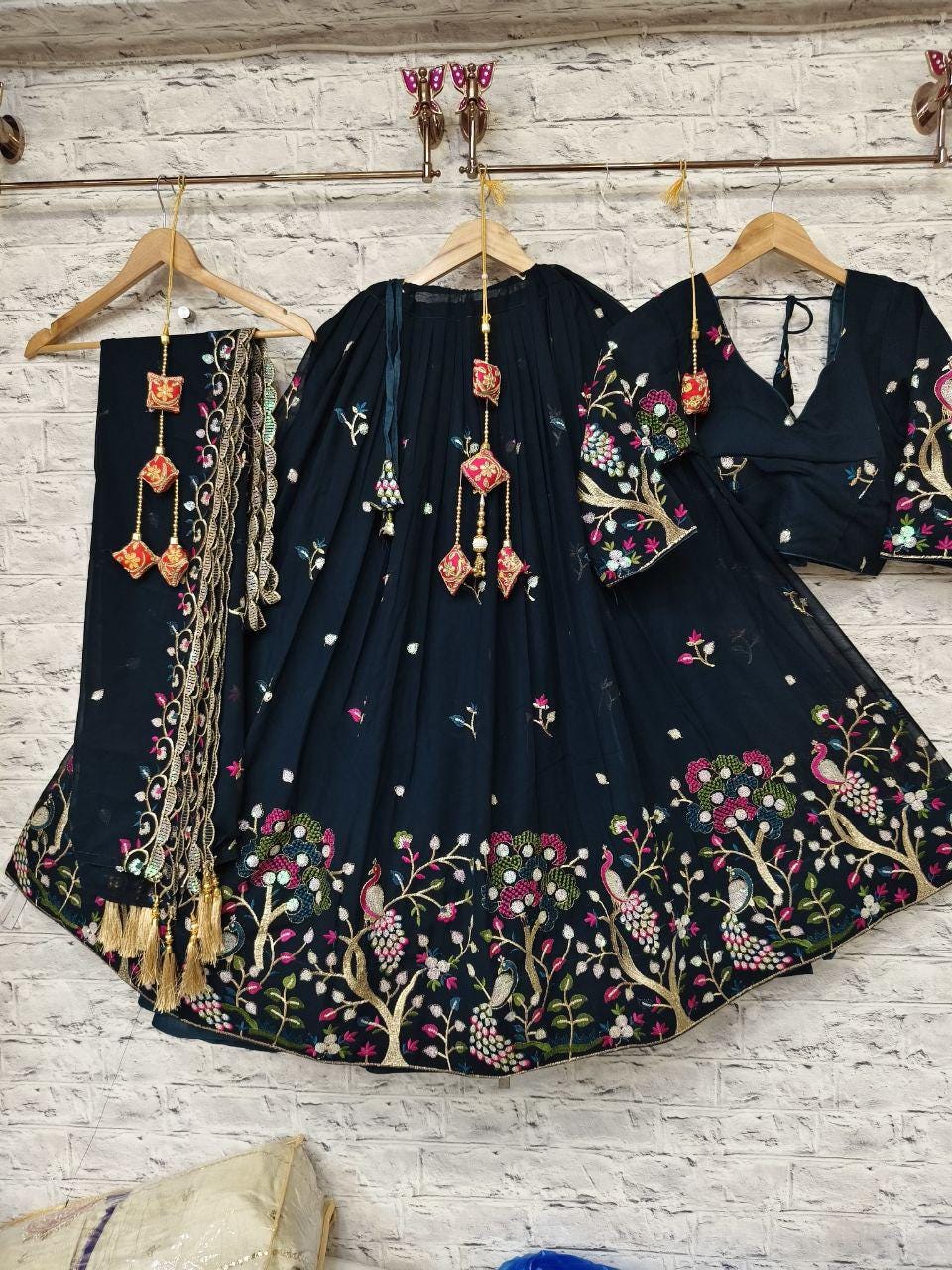 Geroget Chaniya With Multi Rainbow Sequance Work 🔥