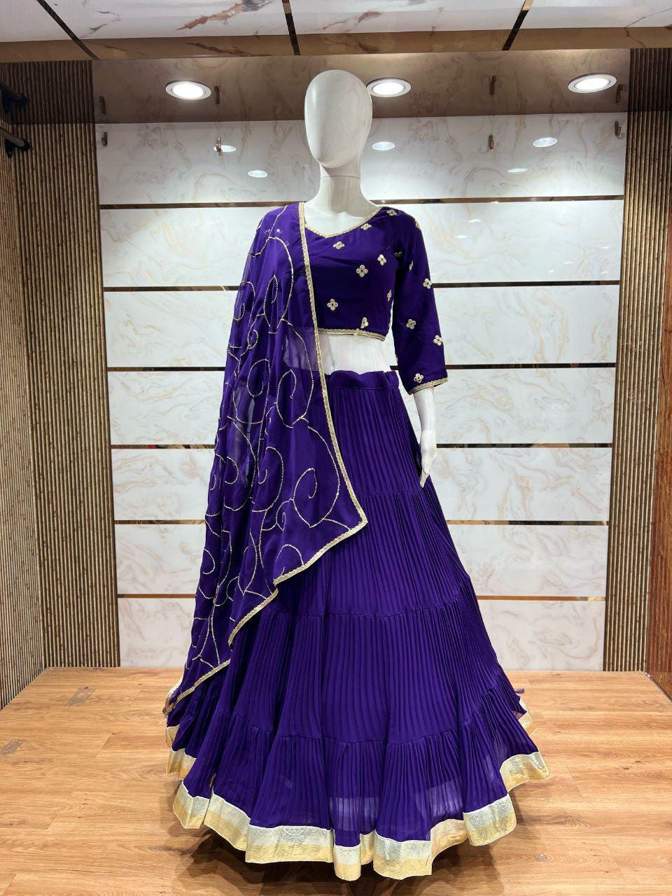 Pure Georgette Fabric Choli For Navratri Patola Lehenga Festival Outfit Gamthi Work Garba Night