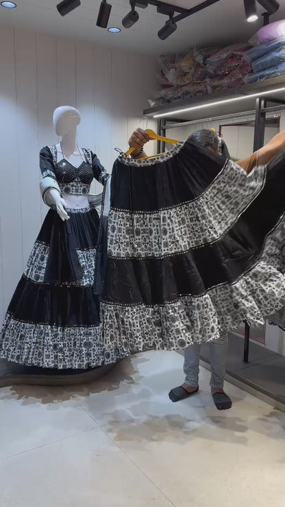 Pure Jaam Cotton Work Chaniya Choli For Navratri Patola Lehenga Festival Outfit Gamthi Work Garba Night