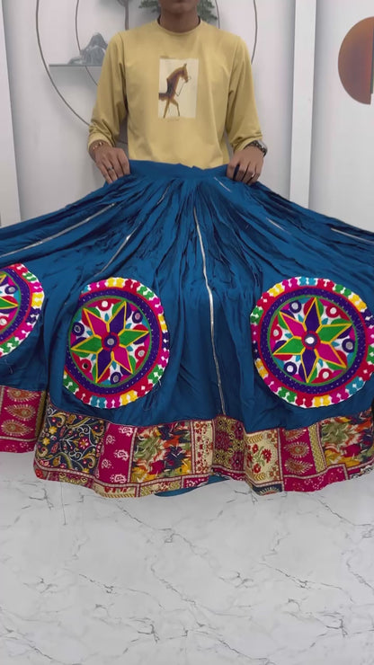 Designer Chaniya Choli for Navratri Patola Lehenga Festival outfit Gamthi Work Garba Night