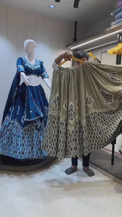 Pure Khadi Cotton Fabric Choli For Navratri Patola Lehenga Festival Outfit Gamthi Work Garba Night