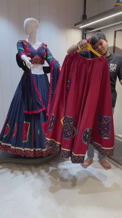 Designer Chaniya Choli for Navratri Patola Lehenga Festival outfit Gamthi Work Garba Night