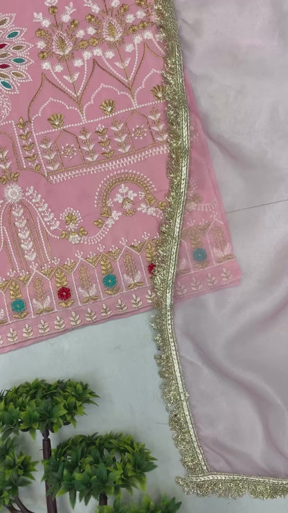 Heavy FRENCH CRAPE With Embroidery Work