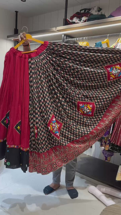 DesignerChaniya Choli for Navratri Patola Lehenga 3 pc Readymade garba Lehenga Festival outfit Gamthi Work Garba Night lehenga ready to wear