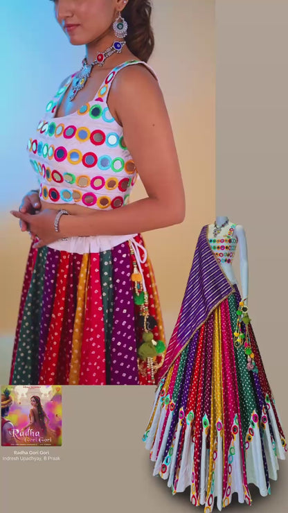 Multi Color Designer Chaniya Choli for Navratri Patola Lehenga Festival outfit Gamthi Work Garba Night