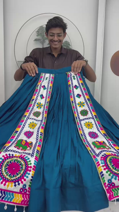Designer Chaniya Choli for Navratri Patola Lehenga Festival outfit Gamthi Work Garba Night